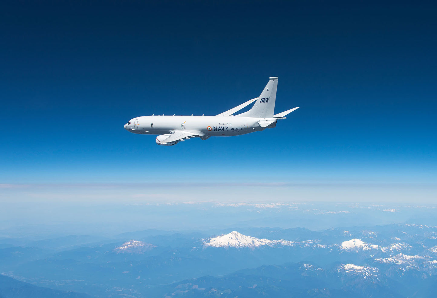 Indian Navy P-8I over Mountain Range BI233750