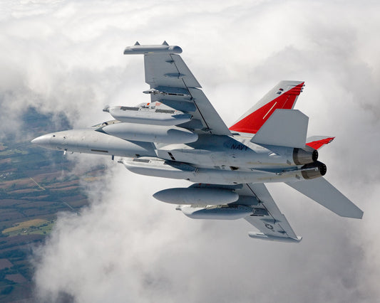 EA-18 Growler First Flight with Electronic Jamming Pods BI218218