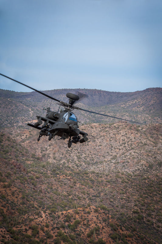 Boeing AH-64E Low Pass over Desert BI234087