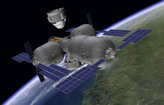 CST-100 approaches Bigelow Aerospace Inflatable Space Station BA 330 BI42083