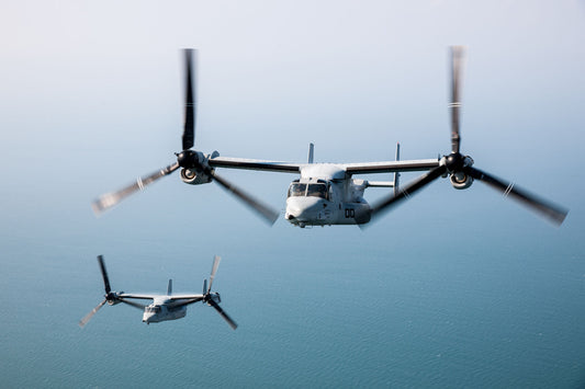 V-22 Ospreys In Flight over Ocean BI43984
