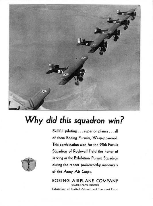 1931 Why Did This Squadron Win Boeing Ad BI45663