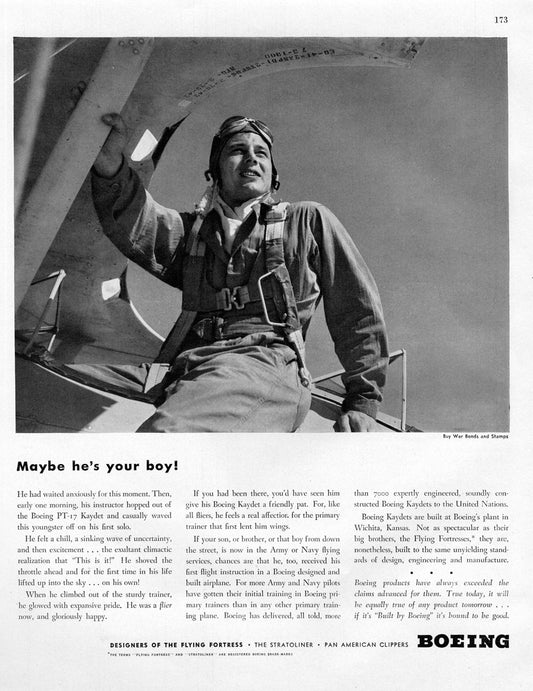 1943 Maybe He's Your Boy! Boeing Ad BI45690