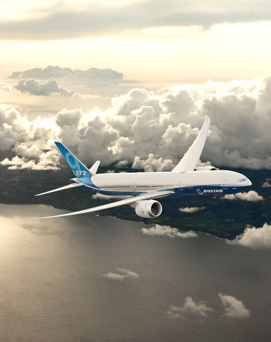 Boeing 777-9 Flies Over Coastline BI46226