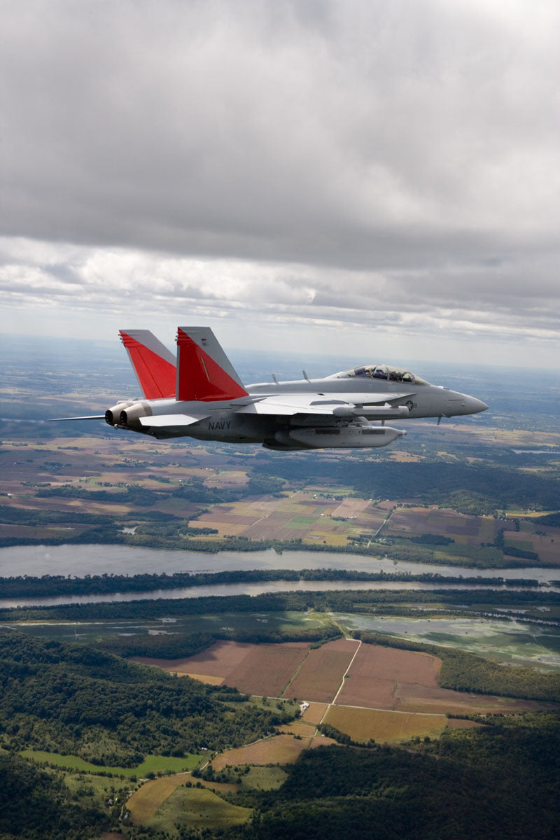 EA-18 Growler First Flight with Electronic Jamming Pods BI218166