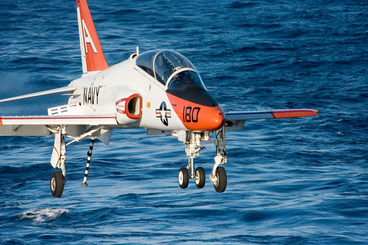 T-45 Goshawk on Landing Approach to USS Theodore Roosevelt BI221105