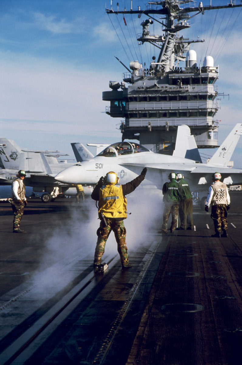 F/A-18E/F Super Hornet Prepares for Catapult Launch at Sea Trials BI221431