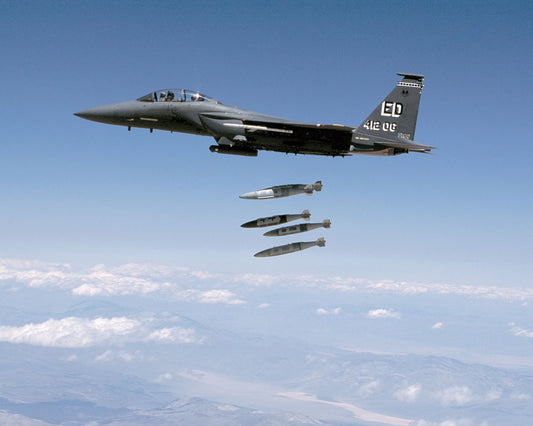 
F-15E Strike Eagle Releasing JDAMs BI223899