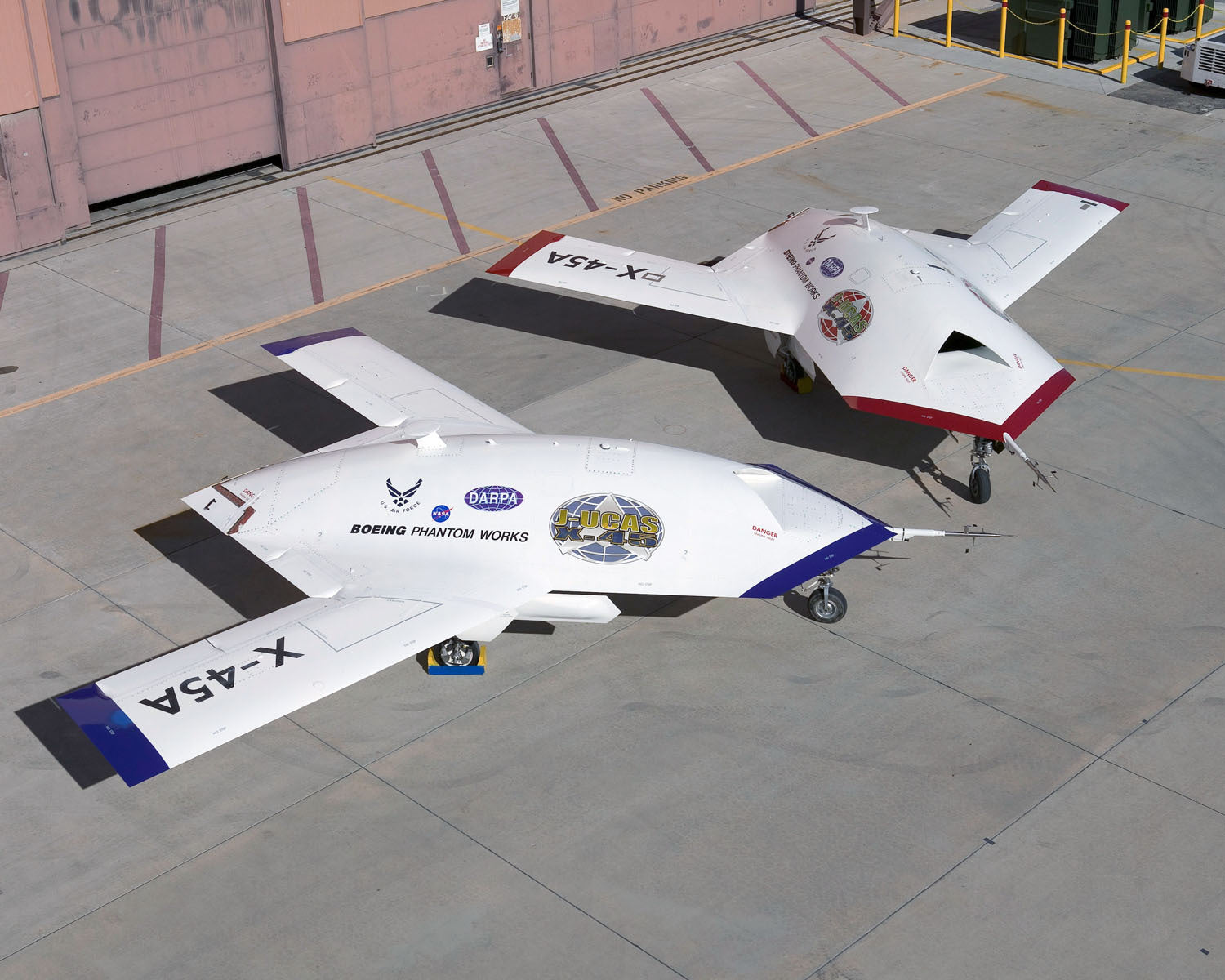 Two X-45A UCAVs Parked Side by Side BI228081