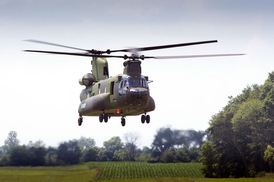 Canada's CH-147F Chinook makes its first flight. BI233010