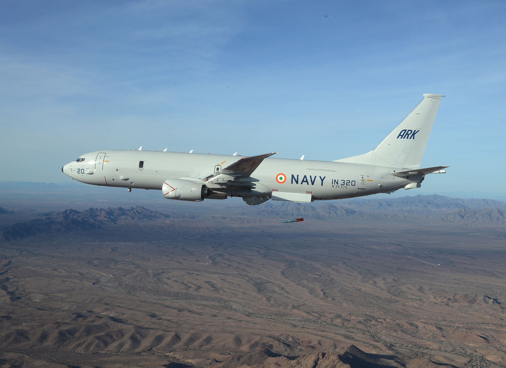 Indian Navy P-8I Dropping MK-82 Bomb BI233746