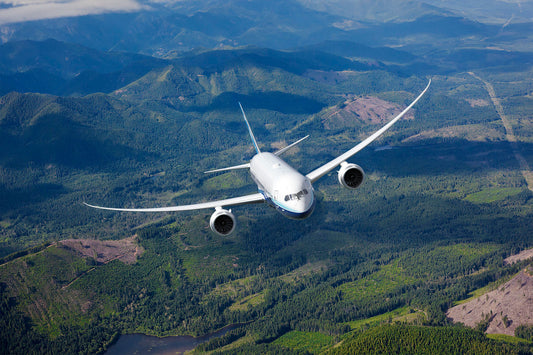 Boeing 787 Unified Livery In-Flight Over Mountains BI418588