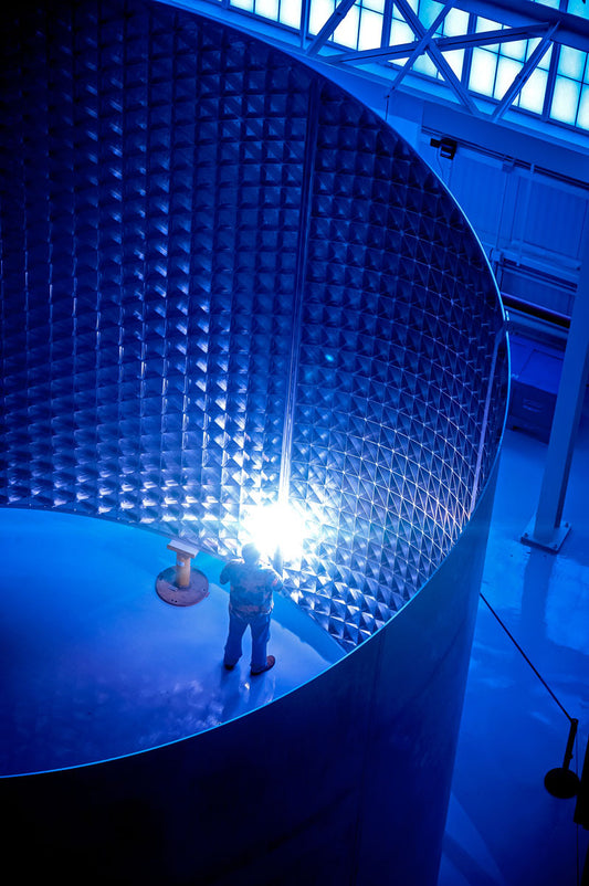 Inspecting SLS Core Stage Barrel at NASA Michoud Facility BI44689