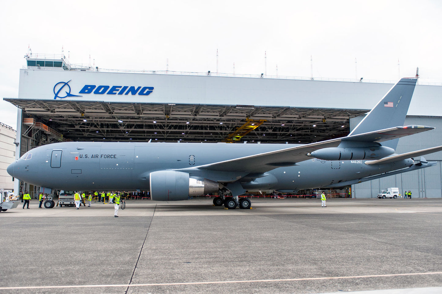 KC-46A at Boeing Field following First Flight BI46356