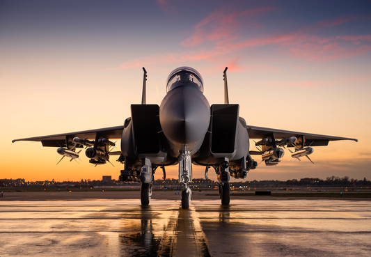 Advanced F-15 at Sunset on Flight Ramp BI46739