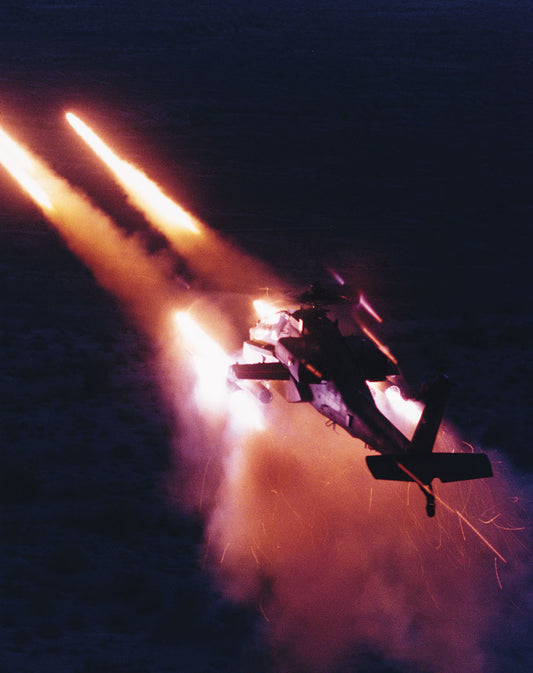 AH-64D Apache in Flight, Night-Firing BI215034