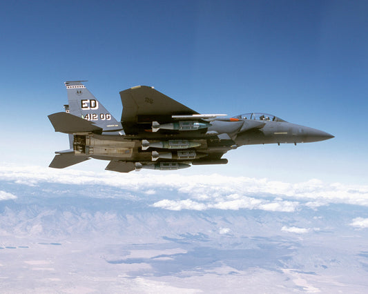 F-15E Strike Eagle in Flight with JDAM Payload BI223897