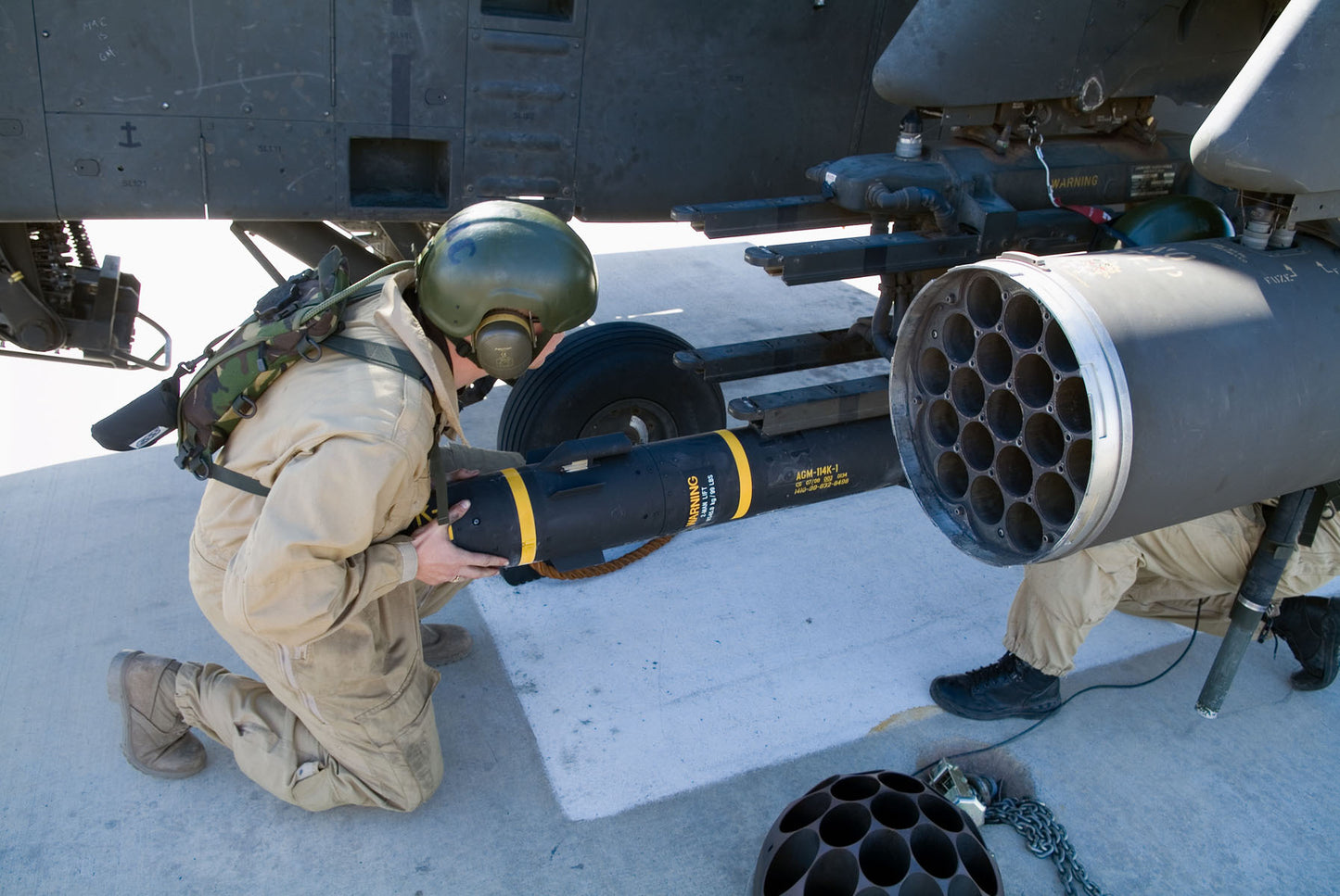 Ground Crew Reloads AH Mk1 Missile BI227053