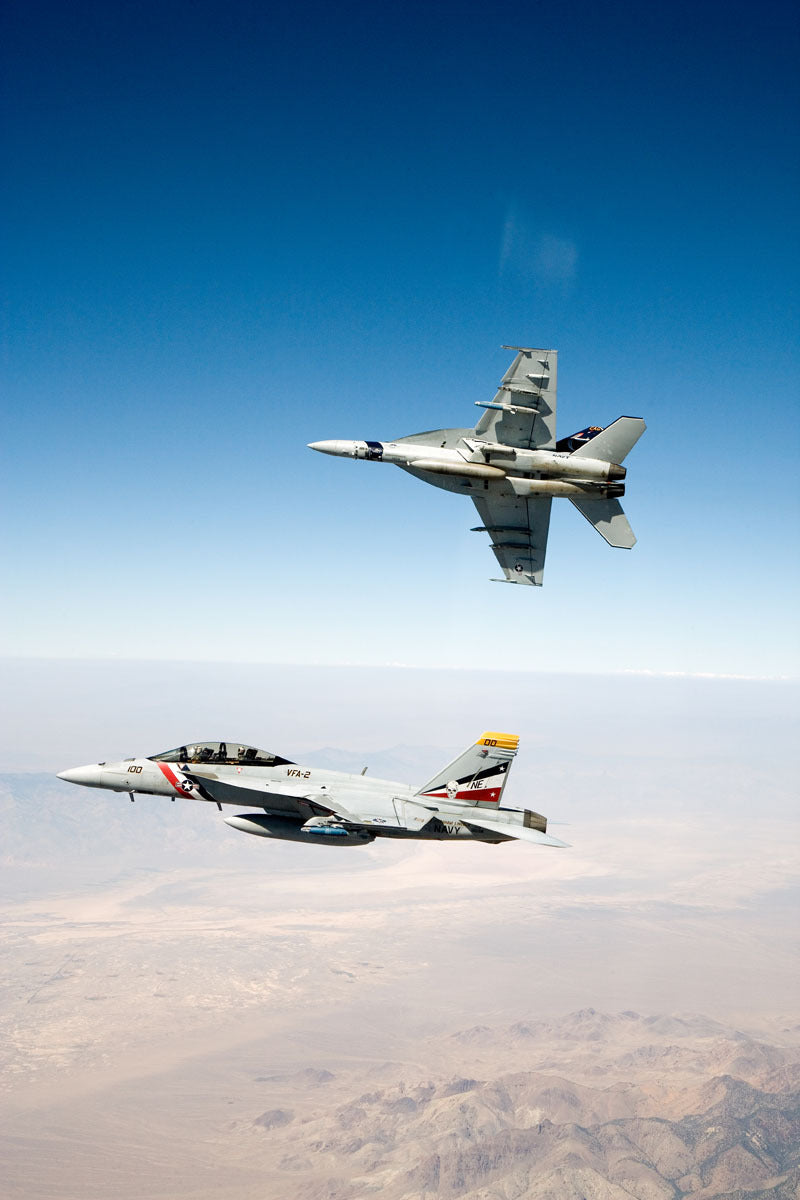 F/A-18F and F/A-18E Super Hornets in Flight BI227169