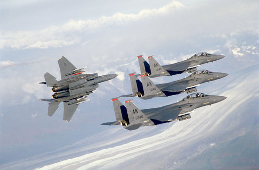 Formation of F-15E Strike Eagles in Flight BI227623
