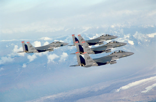 Four F-15E Strike Eagles in Flight BI227709