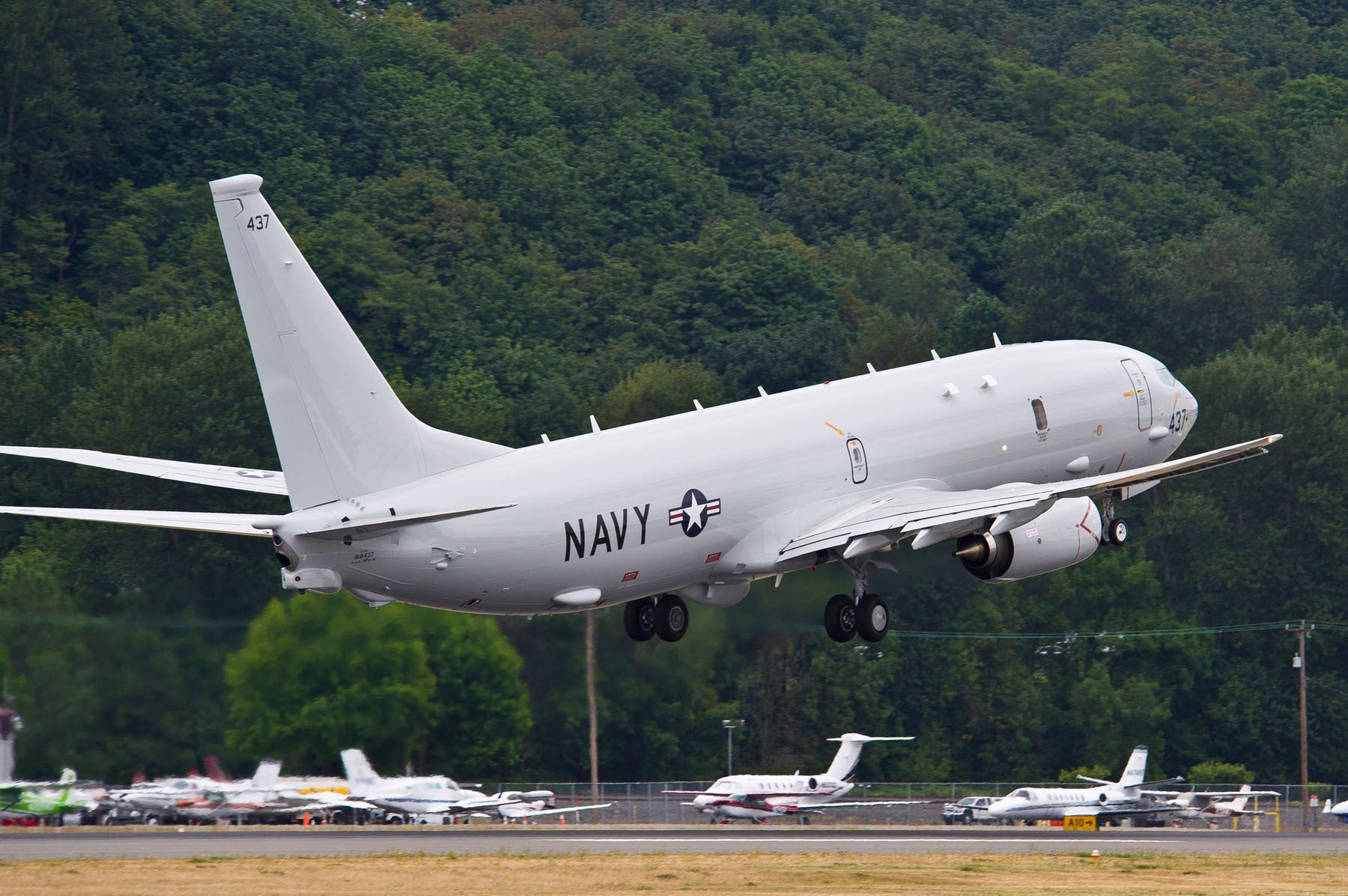 Boeing P-8 Aircraft Taking off at Boeing Field BI234077