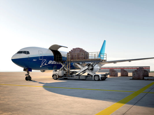 Cargo loading on a 767-300F BI453945
