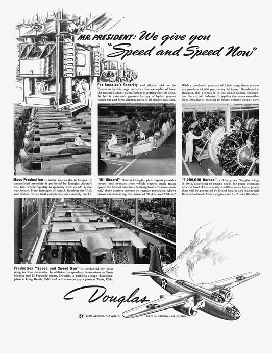 1941 Speed and Speed Now Douglas Ad BI45675