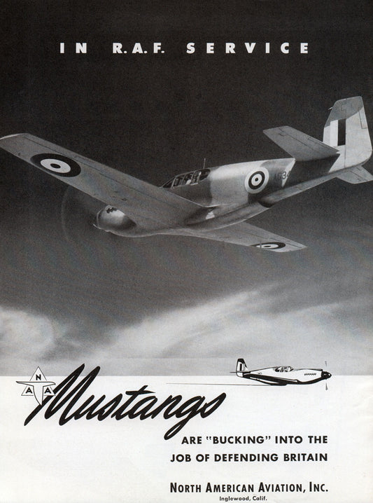 1942 Mustangs In R.A.F. Service North American Ad BI45677