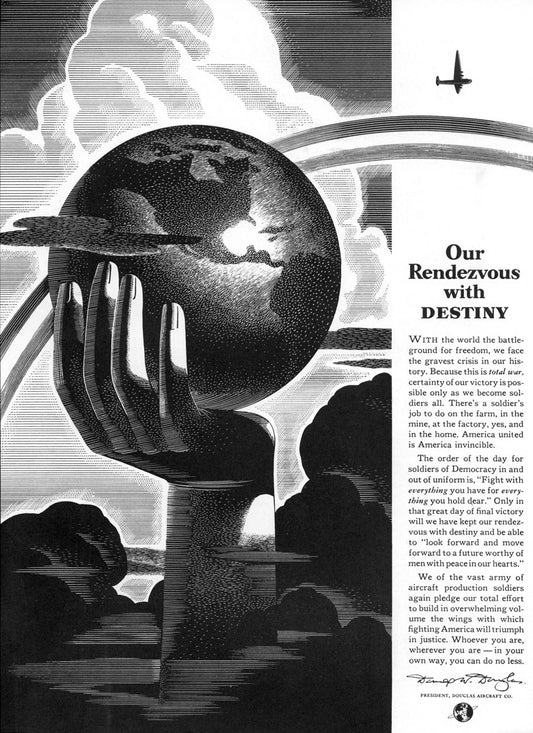 1942 Our Rendezvous with Destiny Douglas ad. BI45680