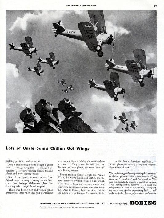 1942 Lots of Uncle Sam's Chillun Got Wings Boeing Ad BI45681